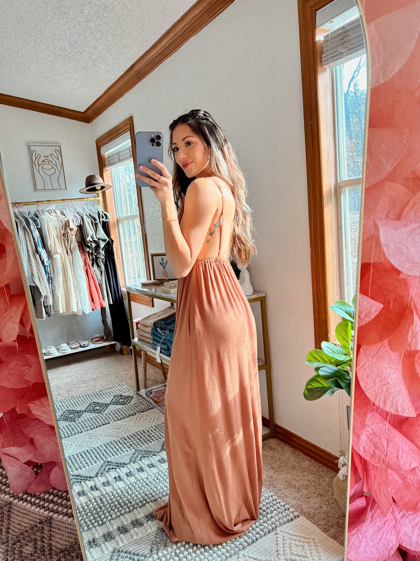 Scallop Lace Trim Maxi Dress